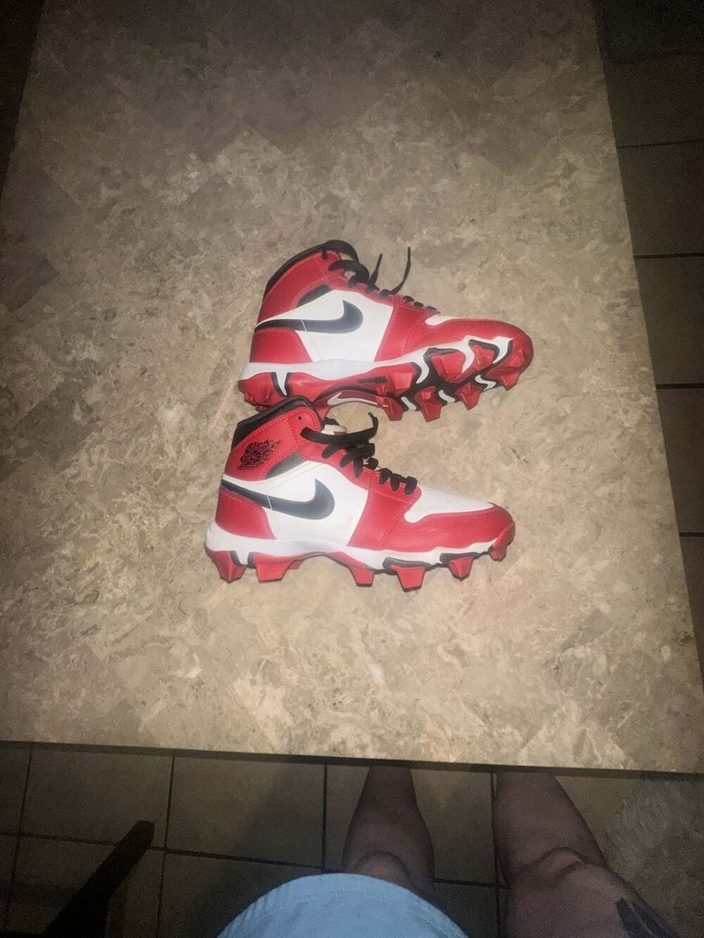 Nike Air Jordan 1 Mid TD Cleats Chicago Youth Size 6Y HF6883-106